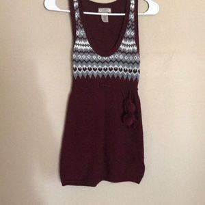 Wine colored sweater dress